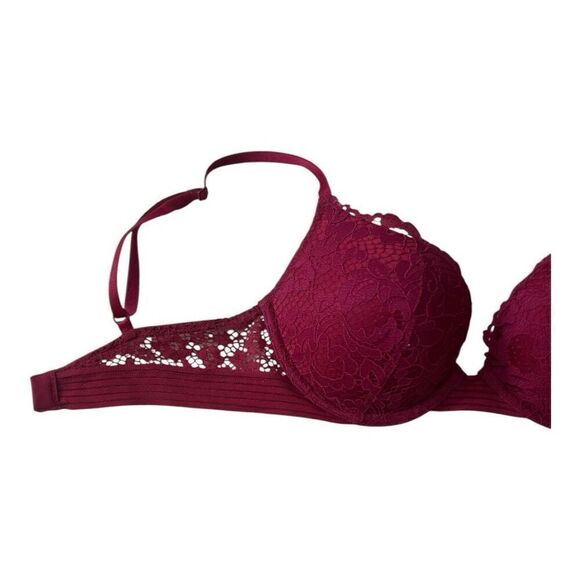 Victorias Secret Very Sexy Push-Up Bra Size 32C Red Burgundy Underwire Lingerie - Picture 7 of 12